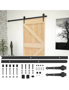 Porta scorrevole Naturale e Nero 100 x 210 cm 2