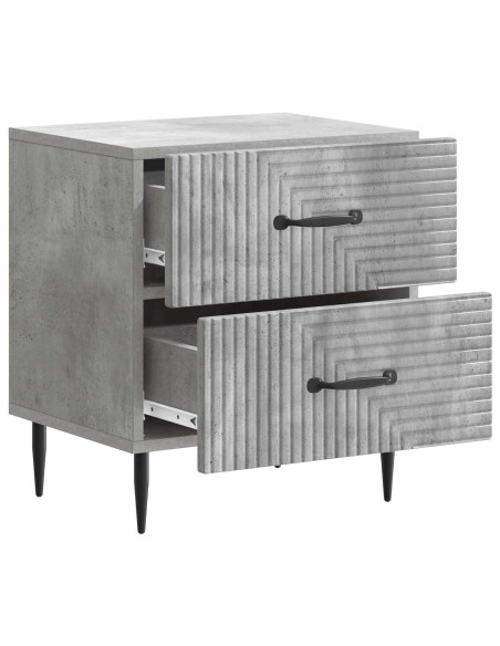 Armadio da Notte 2 pcs Grigio Cemento 43 x 34,5 x 47,5 cm