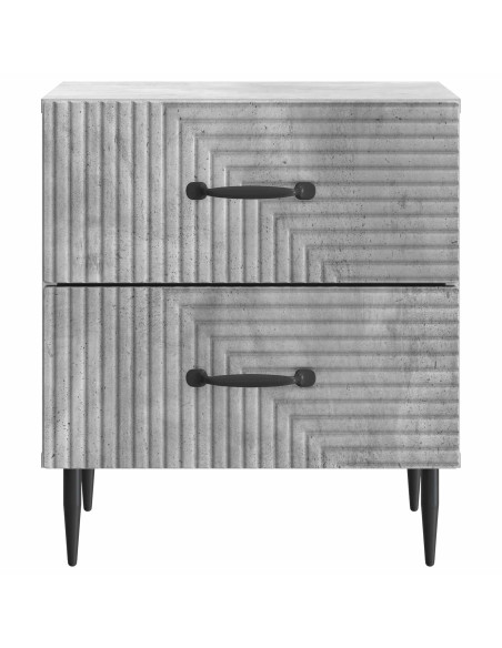 Armadio da Notte 2 pcs Grigio Cemento 43 x 34,5 x 47,5 cm