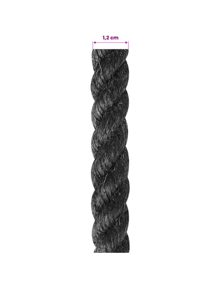 Corda di Juta 12 Nero 100% juta Tossa