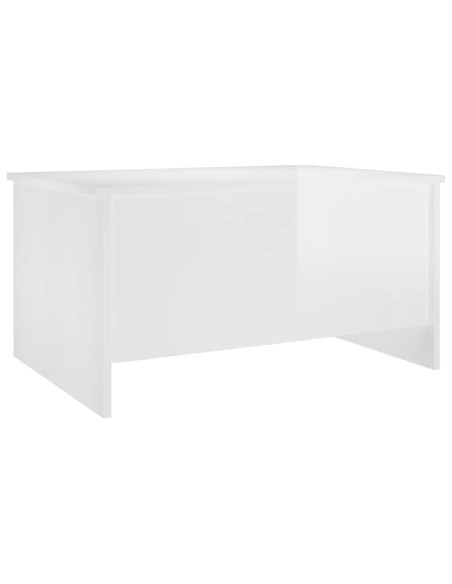 Tavolino Salotto Bianco Lucido 80x55,5x41,5cm Legno Multistrato