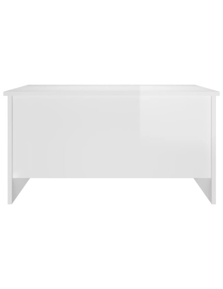 Tavolino Salotto Bianco Lucido 80x55,5x41,5cm Legno Multistrato