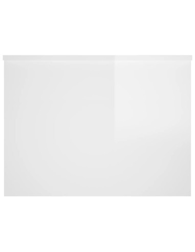 Tavolino Salotto Bianco Lucido 80x55,5x41,5cm Legno Multistrato