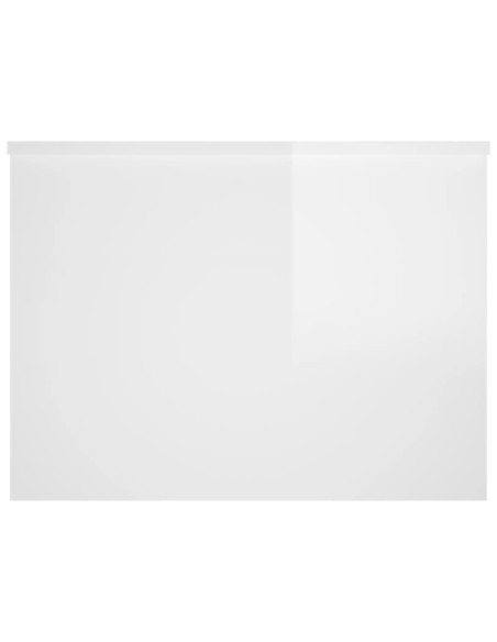 Tavolino Salotto Bianco Lucido 80x55,5x41,5cm Legno Multistrato
