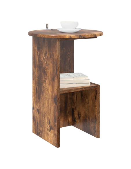 Tavolo laterale Rovere Fumo Ø 39,5 x 55 cm Legno ingegnerizzato