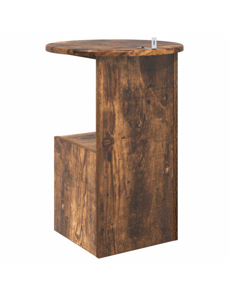 Tavolo laterale Rovere Fumo Ø 39,5 x 55 cm Legno ingegnerizzato