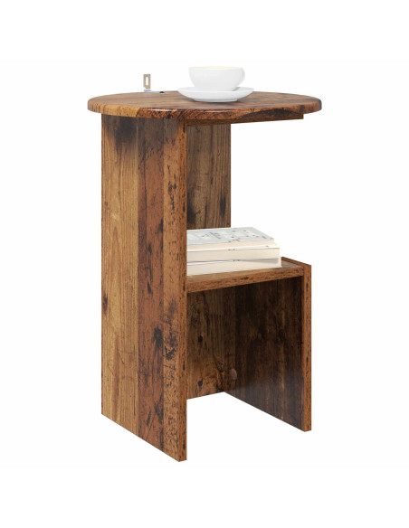 Tavolo laterale Legno antico Ø 39,5 x 55 cm
