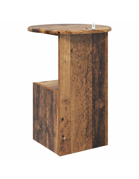 Tavolo laterale Legno antico Ø 39,5 x 55 cm