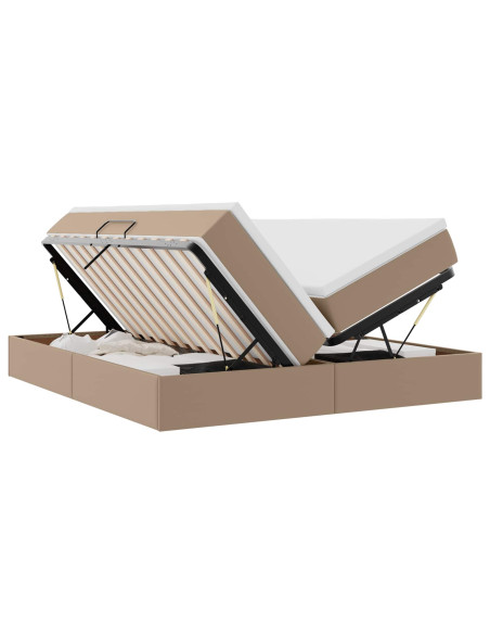 Letto con contenitore e materasso Cappuccino 200 x 200 cm