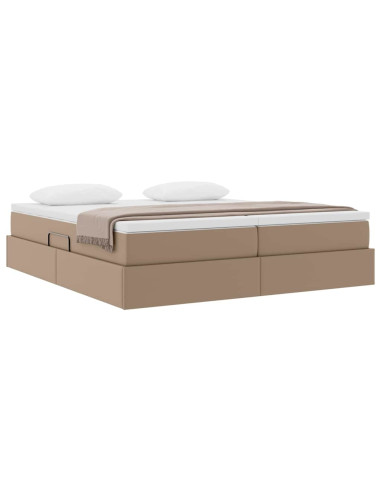 Letto con contenitore e materasso Cappuccino 200 x 200 cm