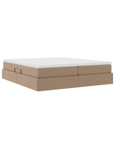 Letto con contenitore e materasso Cappuccino 200 x 200 cm