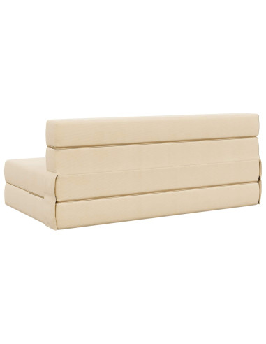 Divano Letto Pieghevole Crema 203 x 152 x 15 cm
