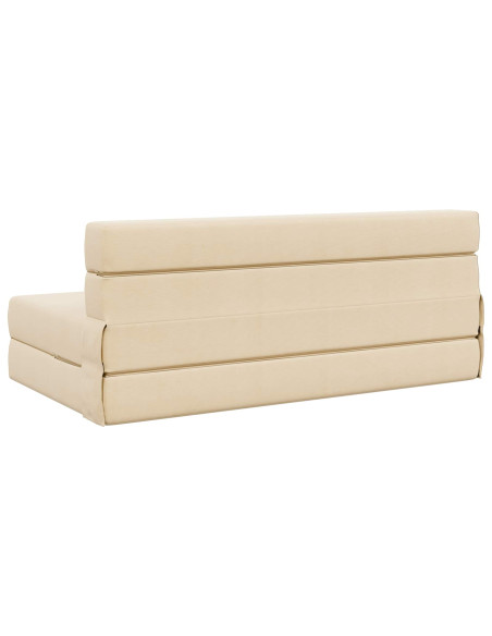 Divano Letto Pieghevole Crema 203 x 152 x 15 cm