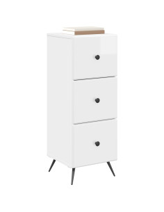 Mobile con Cassetti Bianco Lucido 33 x 34,5 x 90 cm 2