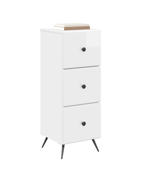 Mobile con Cassetti Bianco Lucido 33 x 34,5 x 90 cm