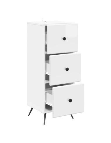 Mobile con Cassetti Bianco Lucido 33 x 34,5 x 90 cm