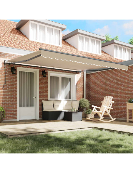 Tenda Retrattile Beige 400 × 350 cm Tessuto e Alluminio