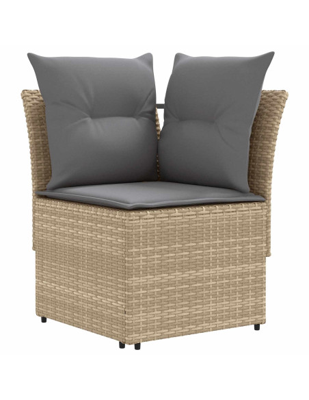 Set di Mobili 5 pcs Beige e Grigio Chiaro Rattan in PE