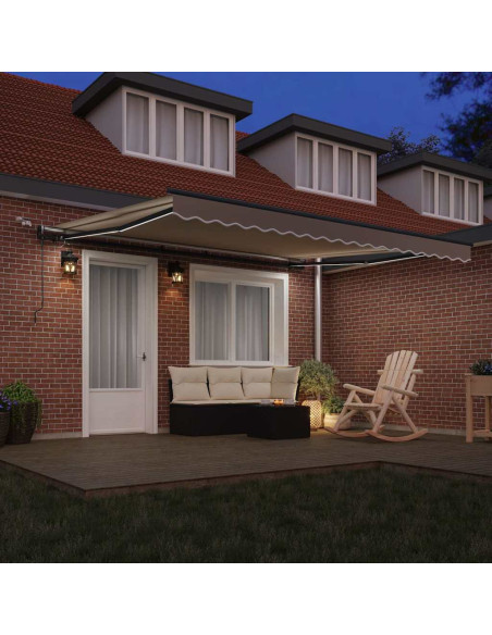 Tessuto per Tenda con Beige 400 × 350 cm Poliestere