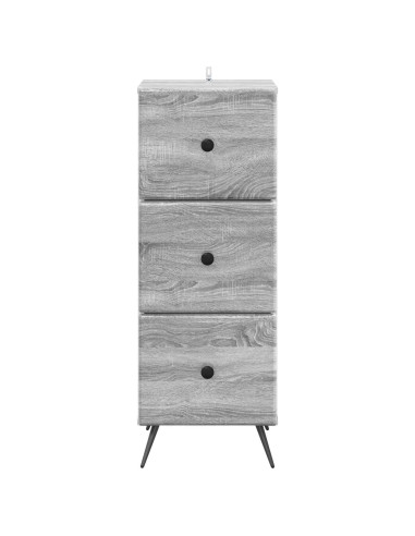 Mobile con Cassetti Grigio Sonoma 33 x 34,5 x 90 cm