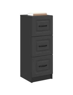Mobile con Cassetti Nero 33 x 34,5 x 87 cm Legno ingegnerizzato 2