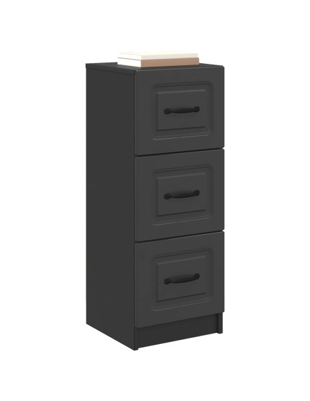 Mobile con Cassetti Nero 33 x 34,5 x 87 cm Legno ingegnerizzato