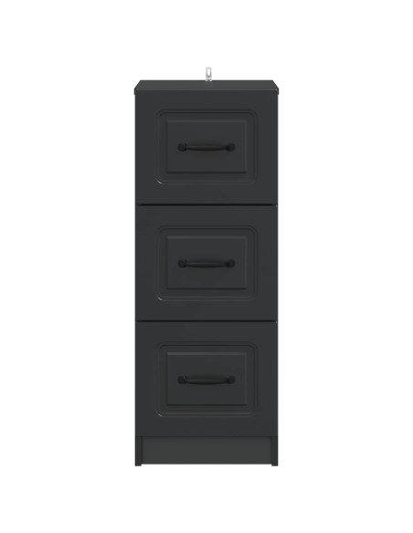 Mobile con Cassetti Nero 33 x 34,5 x 87 cm Legno ingegnerizzato