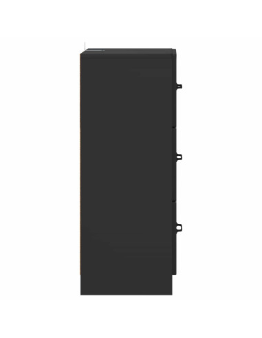 Mobile con Cassetti Nero 33 x 34,5 x 87 cm Legno ingegnerizzato