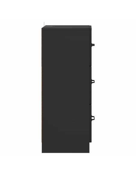 Mobile con Cassetti Nero 33 x 34,5 x 87 cm Legno ingegnerizzato