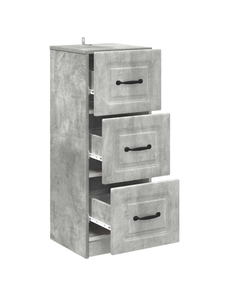 Mobile con Cassetti Grigio Cemento 33 x 34,5 x 87 cm