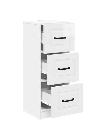 Mobile con Cassetti Bianco Lucido 33 x 34,5 x 87 cm