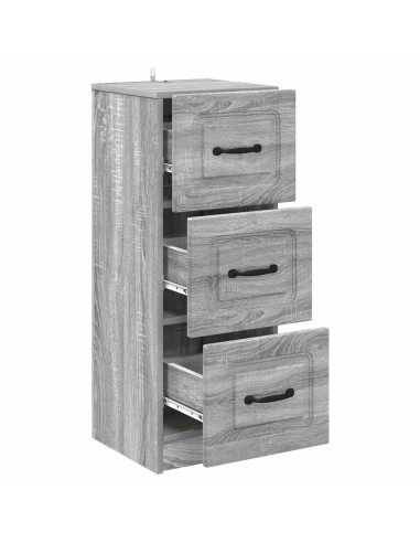 Mobile con Cassetti Grigio Sonoma 33 x 34,5 x 87 cm