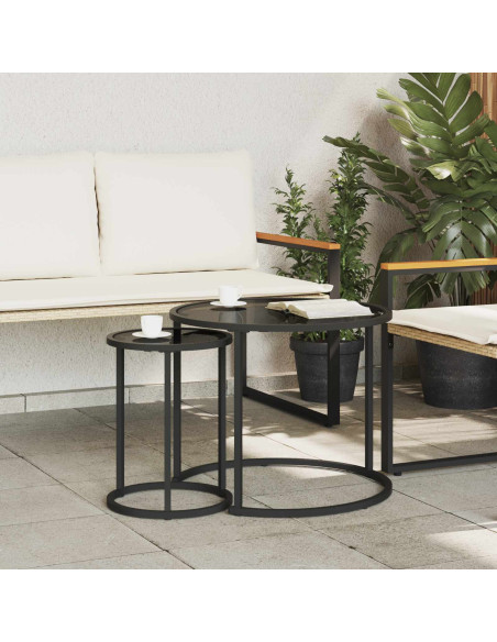 Set di Tavolini da Caffè 2 pcs 55 x 55 x 45 cm acciaio