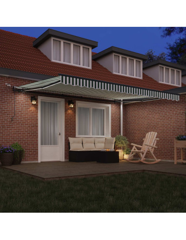 Tessuto per Tenda con Verde e Bianco 450 × 350 cm Poliestere