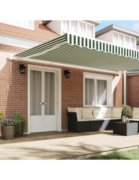 Tenda Retrattile Verde e Bianco 500 × 300 cm