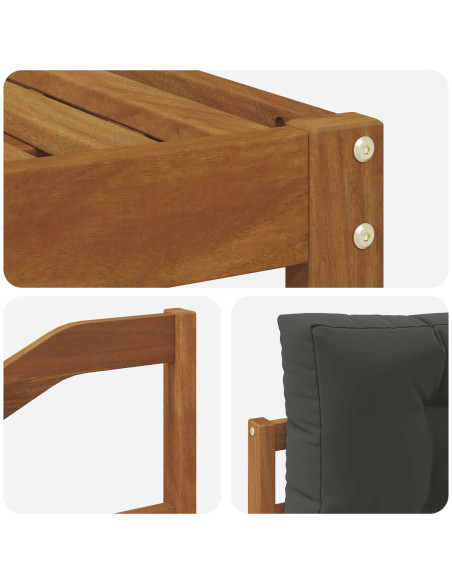 Set di divani da esterno con cuscino 6 pcs Naturale e Antracite