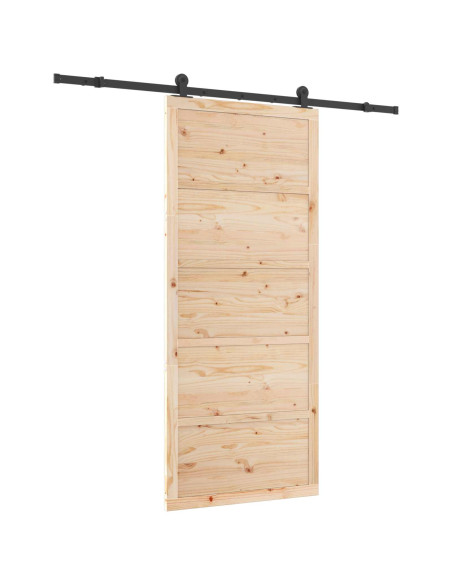Porta scorrevole Naturale 100 x 208 cm Legno Massello di Pino