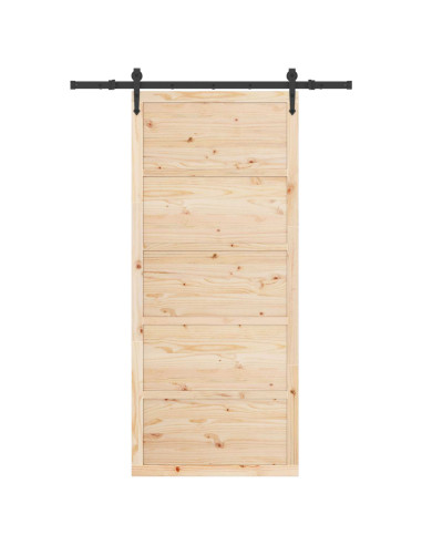 Porta scorrevole Naturale 80 x 208 cm Legno Massello di Pino