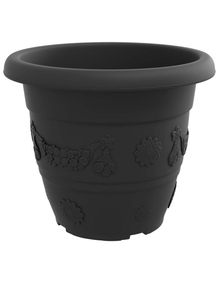 Vaso Rotondo per Fiori 24 pcs Nero Ø 26 x 21.5 cm Plastica