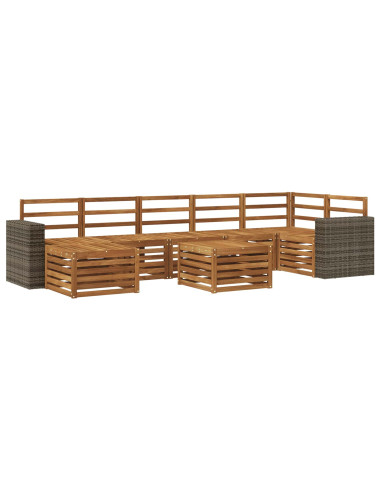 Set di divani da esterno 8 pcs Naturale