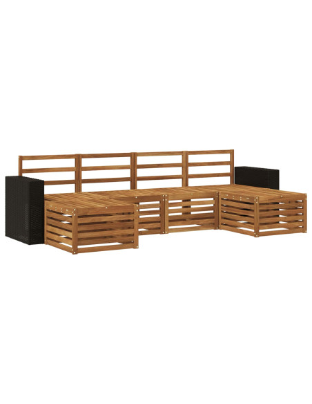 Set divani 6 pcs Naturale Legno di Acacia Massello