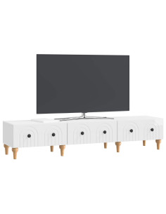 Mobile TV Bianco Lucido 147 x 34,5 x 30 cm Legno ingegnerizzato 2