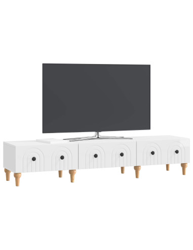 Mobile TV Bianco Lucido 147 x 34,5 x 30 cm Legno ingegnerizzato