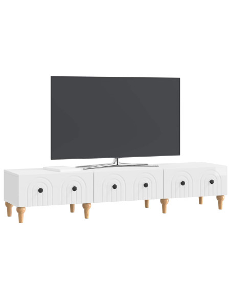Mobile TV Bianco Lucido 147 x 34,5 x 30 cm Legno ingegnerizzato