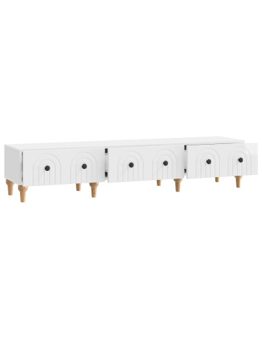Mobile TV Bianco Lucido 147 x 34,5 x 30 cm Legno ingegnerizzato