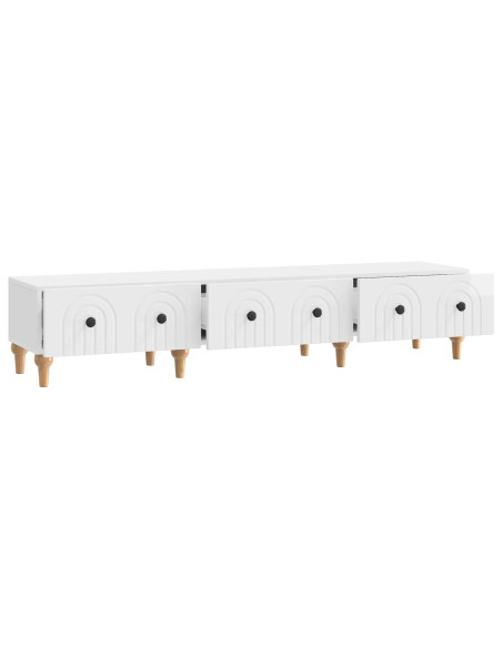Mobile TV Bianco Lucido 147 x 34,5 x 30 cm Legno ingegnerizzato