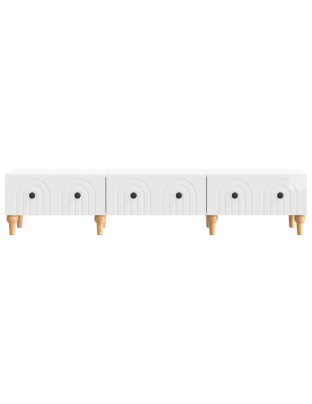 Mobile TV Bianco Lucido 147 x 34,5 x 30 cm Legno ingegnerizzato