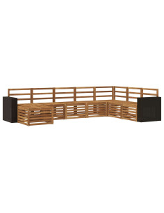 Set di divani da esterno 8 pcs Naturale 2