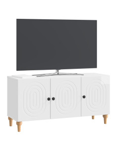 Mobile TV Bianco Lucido 99 x 34,5 x 50 cm Legno ingegnerizzato 2