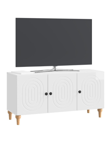 Mobile TV Bianco Lucido 99 x 34,5 x 50 cm Legno ingegnerizzato